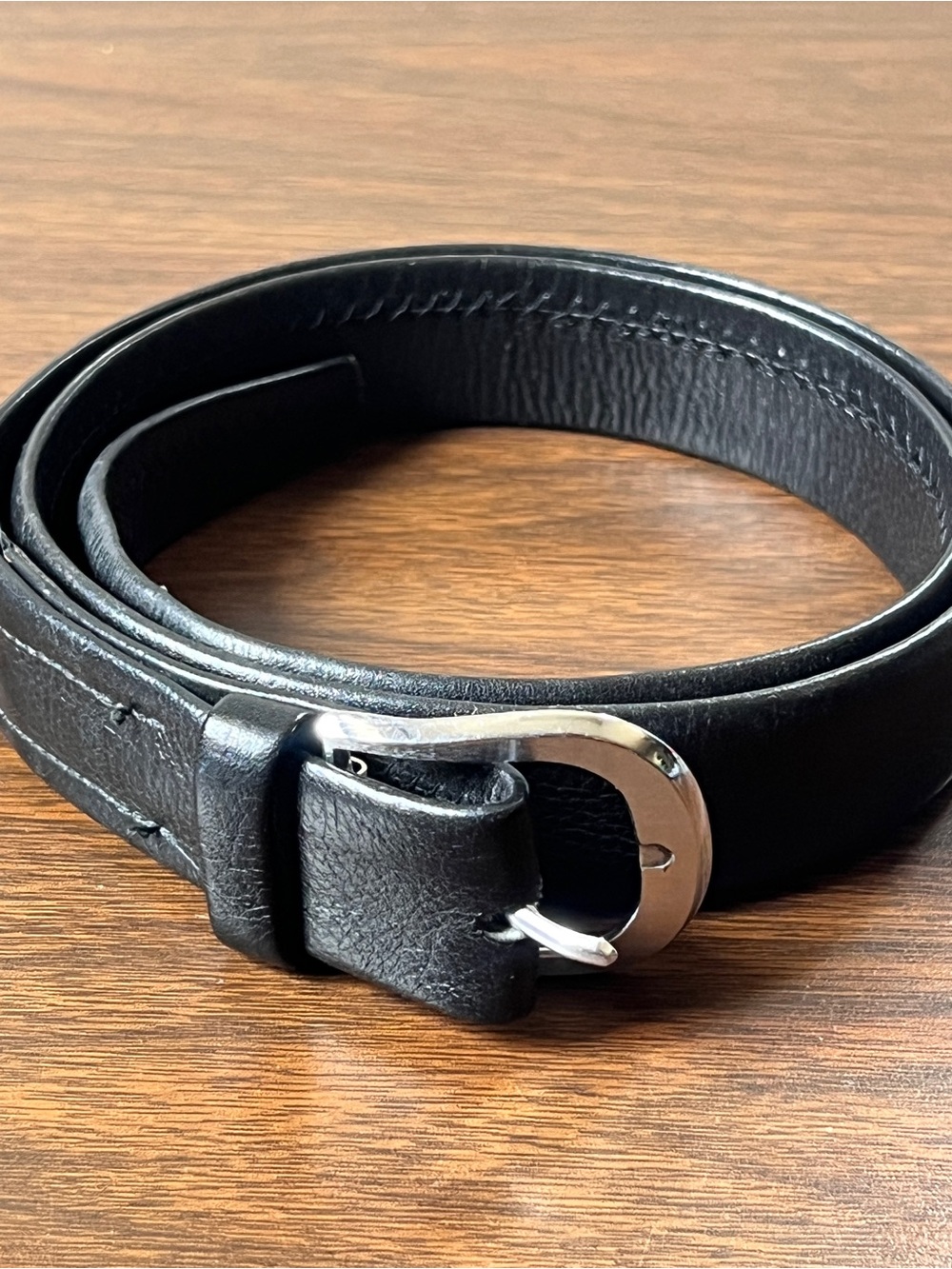 Vintage Black Carrara Steerhide Leather Belt with Brass Springeze Buckle - Sz 36